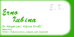 erno kubina business card